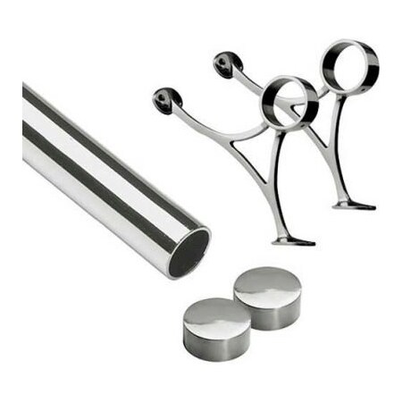 Lavi Industries , 2' Foot Rail Kit, 2" Tube, Polished Stainless Steel 40-FR1002/2